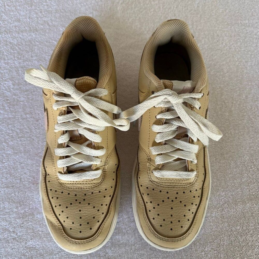 Nike Court Vision Low Sesame Camo Women’s 7 | Tan Pink Camo Leather Sneakers